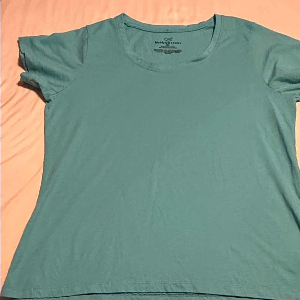Bobbie Brooks Women's Aqua Short Sleeve Tee